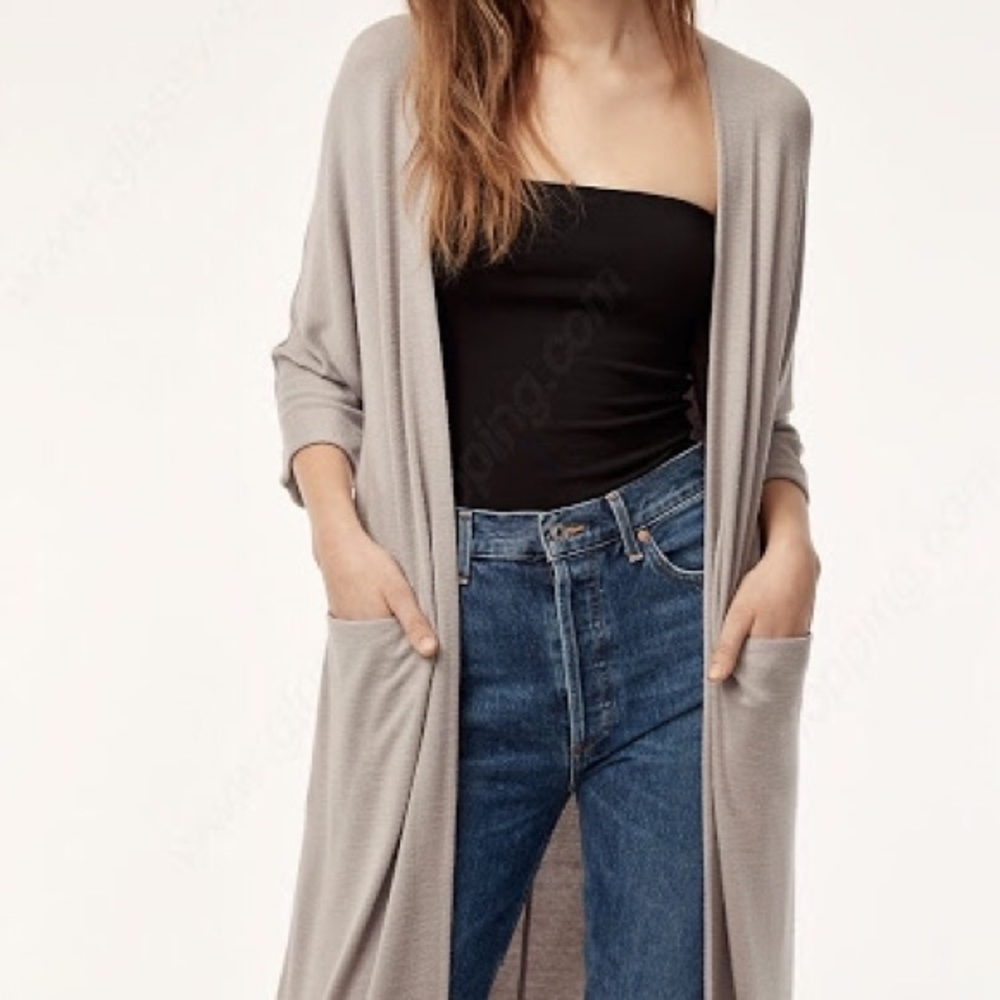 Aritzia Zlata (long) sweater cardigan - ashen grey